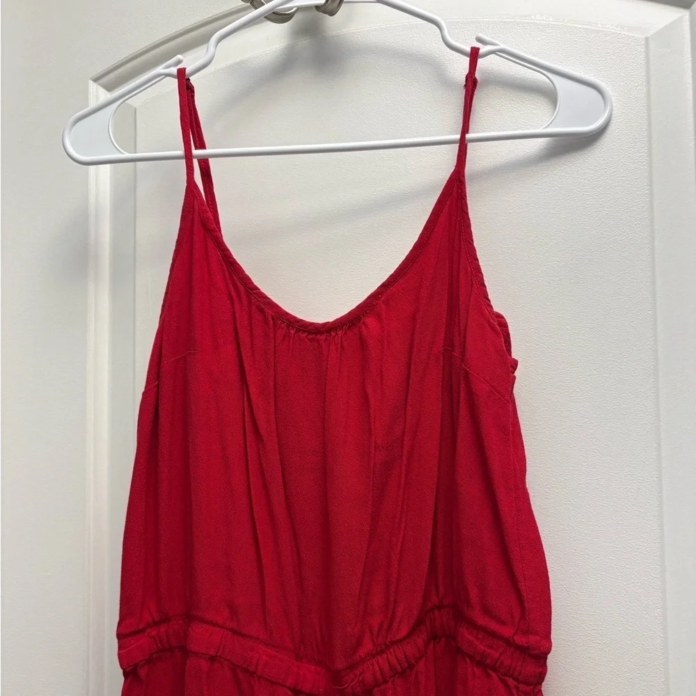 Vix Paula Hermanny Red Sleeveless Wide Leg Pants Jumpsuit Size Large